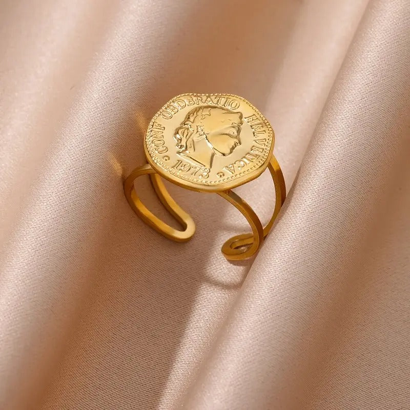 Elizabeth Coin Adjustable Ring