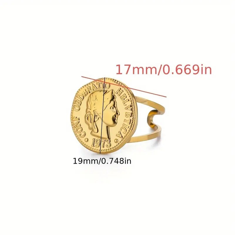 Elizabeth Coin Adjustable Ring