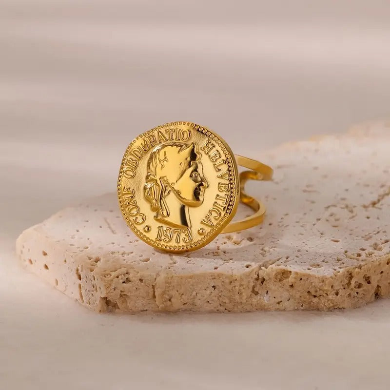 Elizabeth Coin Adjustable Ring