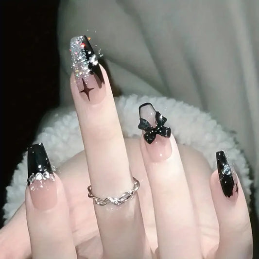 Midnight Sparkle Nails