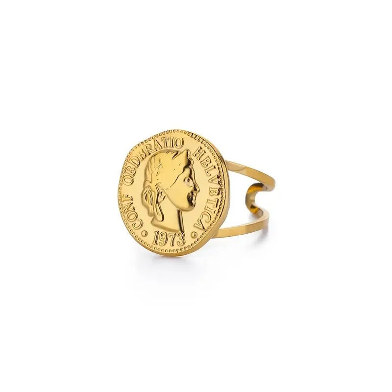 Elizabeth Coin Adjustable Ring